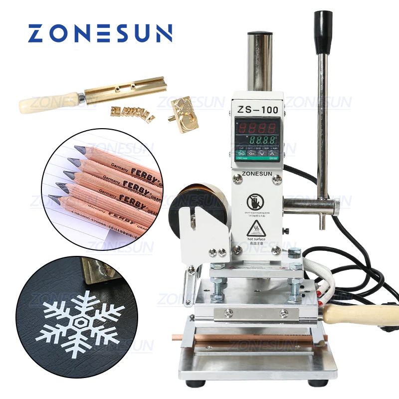 NEW Pro Small Business Gold Foil Leather Stamping Machine Embossing Leather  Paper Wood Tool Adjustable Temperature Branding Custon LOGO 