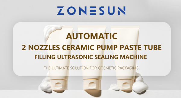 ZONESUN ZS-HX006SS Automatic 2 Nozzles Ceramic Pump Paste Tube Filling Ultrasonic Sealing Machine: The Ultimate Solution for Cosmetic Packaging