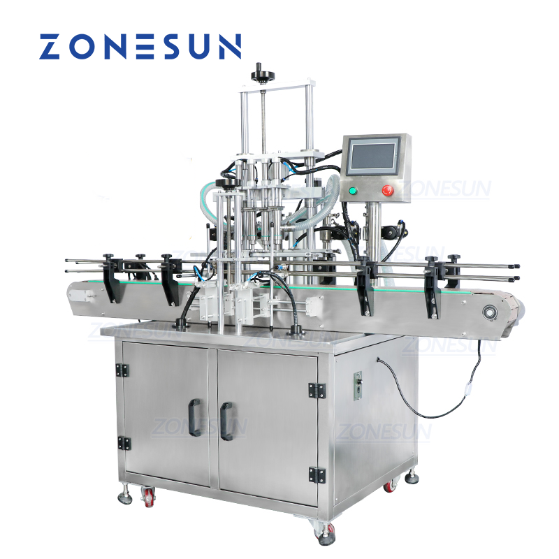 ZONESUN ZS-YT4TZ Automatic 4 Nozzles Piston Liquid Filling Machine