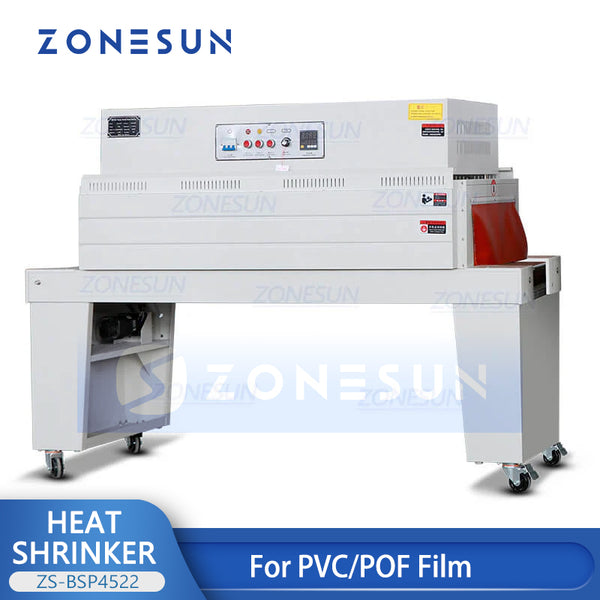 ZONESUN ZS-BSP4522 Automatic PVC POF Film Heat Shrink Tunnel Shrinking Wrapping Machine