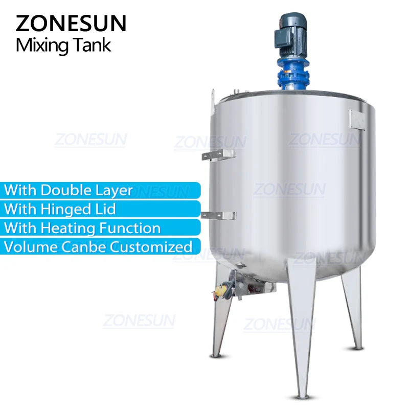 ZONESUN ZS-MB1000L Stainless Steel Paste Mixing Tank