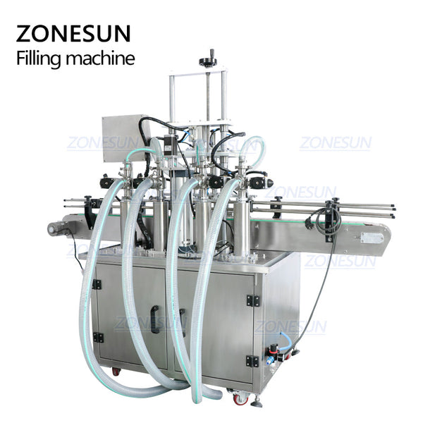 ZONESUN ZS-YT4TZ Automatic 4 Nozzles Piston Liquid Filling Machine