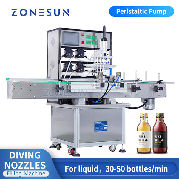 ZONESUN ZS-VTPP80C Automatic Liquid Filling Machine Peristaltic Pump Bottle Filler