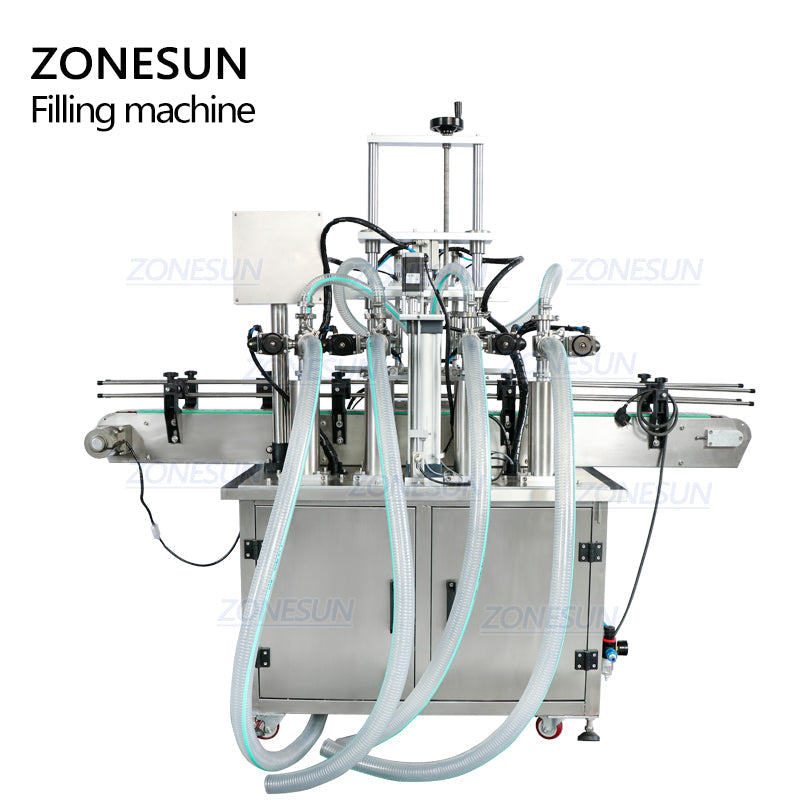 ZONESUN ZS-YT4TZ Automatic 4 Nozzles Piston Liquid Filling Machine