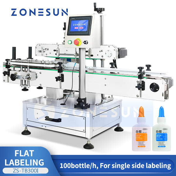 ZONESUN Glue Bottle Flat Labeling Machine