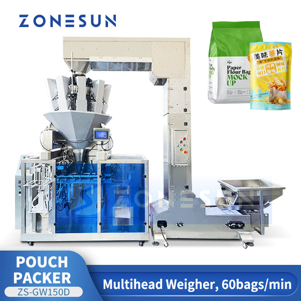 ZONESUN ZS-GW150D Automated Granular Bagging System Doypack Filling Sealing Machine