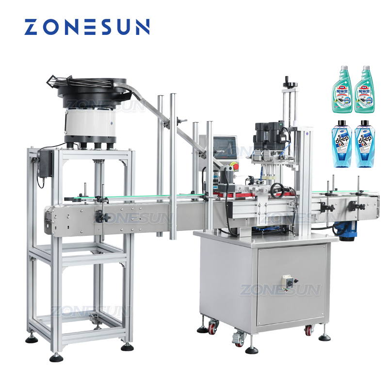 ZONESUN ZS-XG16P Automatic Bottle Cap Screwing Capping Machine With Vibratory Bowl