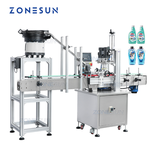 ZONESUN ZS-XG16P Automatic Bottle Cap Screwing Capping Machine With Vibratory Bowl