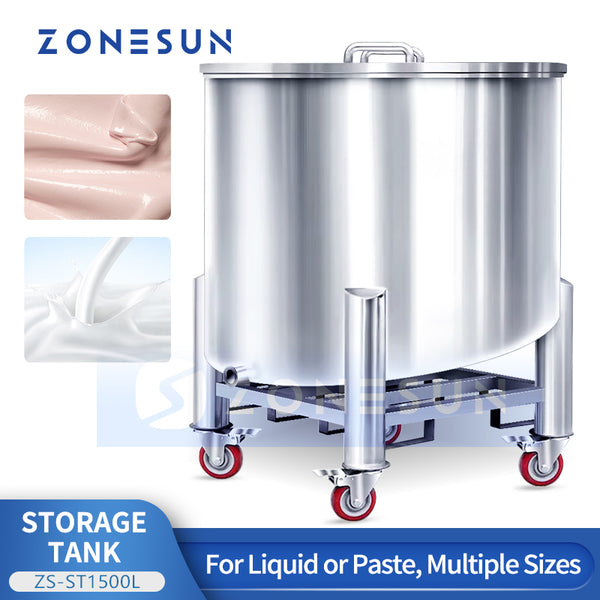ZONESUN ZS-ST1500L Stainless Steel Storage Tank Material Hopper