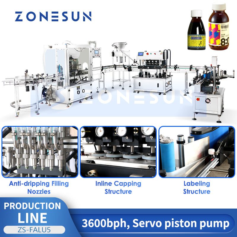 ZONESUN ZS-FALU5 Automatic Honey Syrup Bottle Production Line For Paste