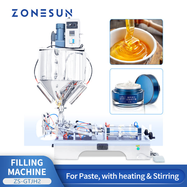 ZONESUN ZS-GTJH2  Heads Paste Filling Machine With Mixer And Heater