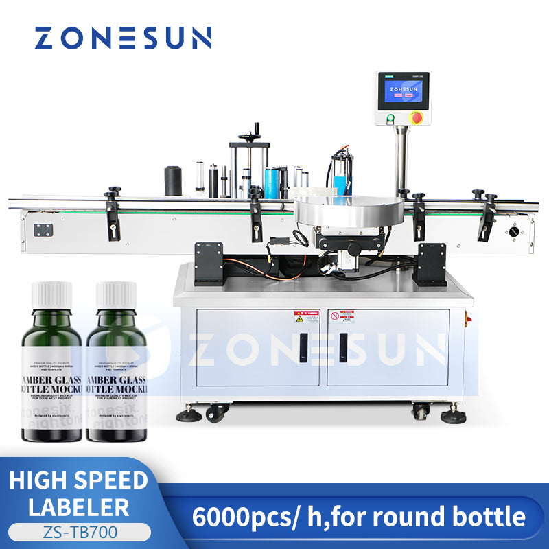 ZONESUN ZS-TB700 High Speed Wrap Around Labeling Machine Round Bottle Labeler