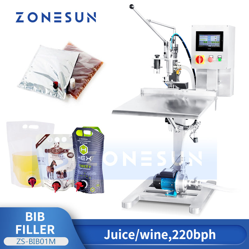 ZONESUN ZS-BIB01M Semi-automatic BIB Filler Liquid Filling Machine