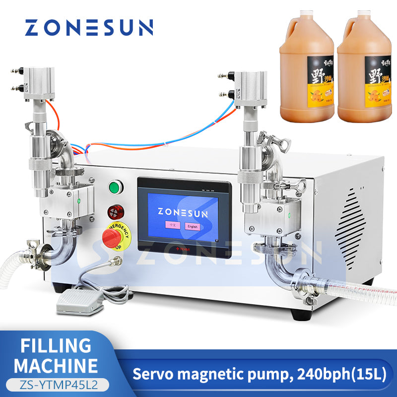 ZONESUN ZS-YTMP45L2 Double Head Bucket Liquid Filling Machine