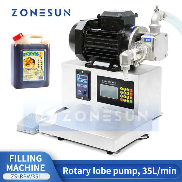 ZONESUN ZS-RPW35L Rotary Lobe Pump Bucket Filling Machine