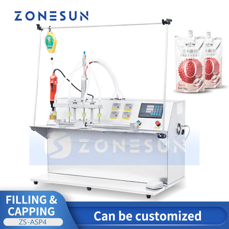 ZONESUN ZS-ASP4  Spout Pouch Liquid Filling Capping Machine