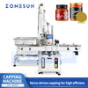 ZONESUN ZS-XG05 Automatic Servo Motor Round Jam Capping Machine with Cap Elevator