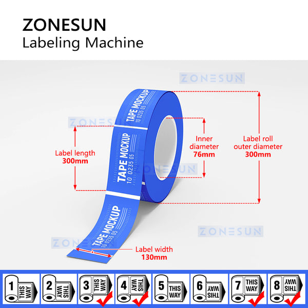 ZONESUN ZS-TB500R Round Bottle Label Applicator Desktop Labeling Machine