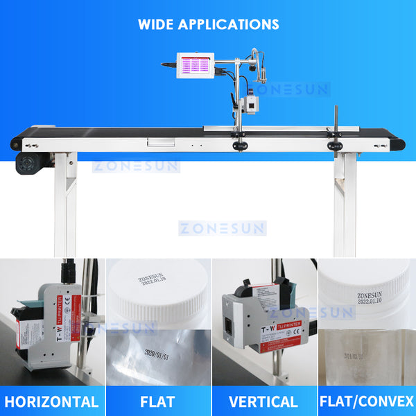 ZONESUN Inkjet Printer Date Coding Machine 12.7mm Code Production Line ZS-DC127