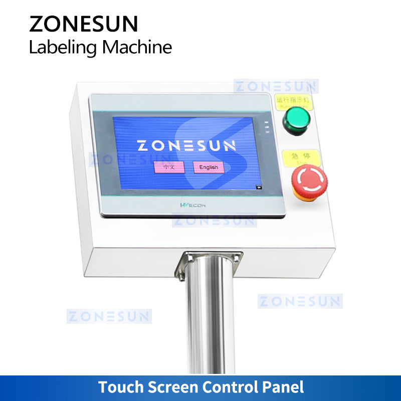 ZONESUN ZS-TB822R Automatic Round Bottle Neck & Body Labeling Machine