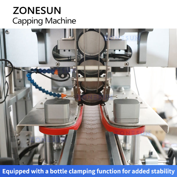 ZONESUN ZS-XG05 Automatic Servo Motor Round Jam Capping Machine with Cap Elevator