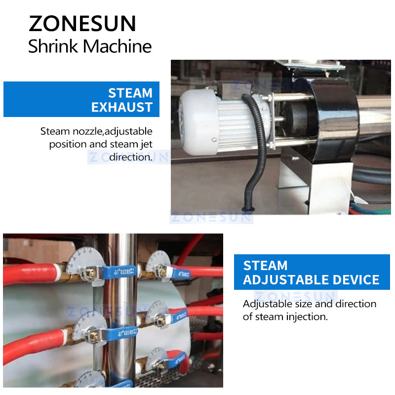 ZONESUN ZS-ZQ15 Automatic Steam Shrinking Sleeve Wrapping Machine