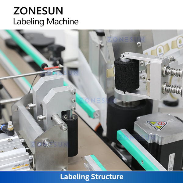 ZONESUN ZS-TB822R Automatic Round Bottle Neck & Body Labeling Machine