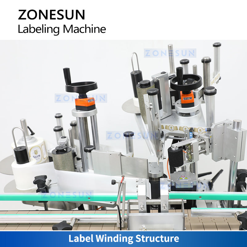 ZONESUN ZS-TB822R Automatic Round Bottle Neck & Body Labeling Machine