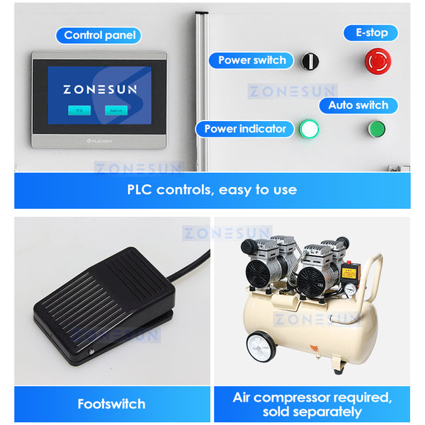 ZONESUN ZS-YTCR4 Semi-automatic Corrosive Liquid Filling Machine