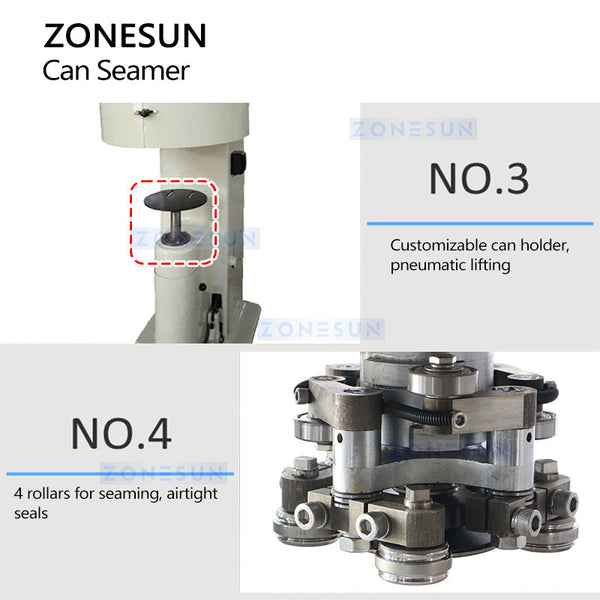 ZONESUN ZS-CS2 Can Sealing Machine Rectangular Cans Seamer