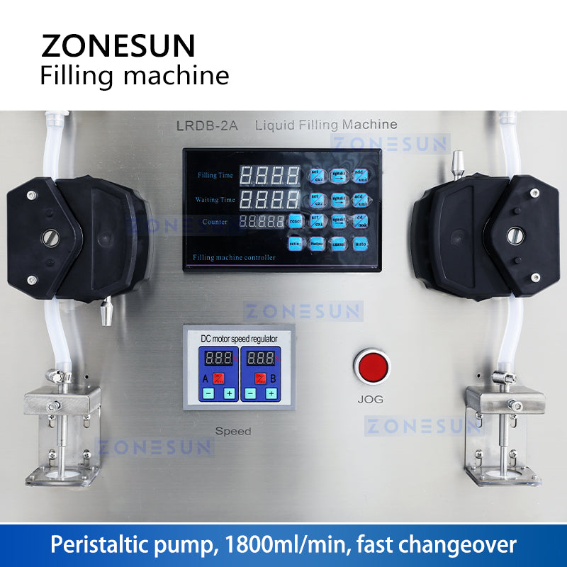 ZONESUN ZS-NP2 2 Heads Paste & Viscous Liquid Peristaltic Pump Filling Machine