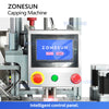 ZONESUN ZS-XG05 Automatic Servo Motor Round Jam Capping Machine with Cap Elevator