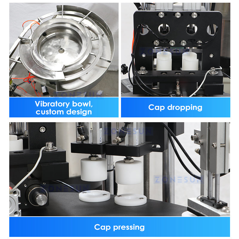 ZONESUN ZS-AFC17 Automatic 2 Nozzles Liquid Peristaltic Pump Filling Capping Machine