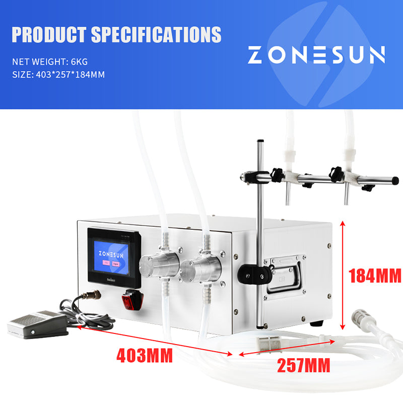 ZONESUN ZS-MPZ2 Magnetic Pump Liquid Filling Machine