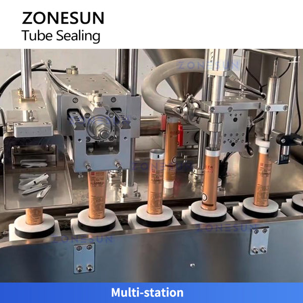 ZONESUN ZS-TFS6 Linear Ultrasonic Tube Paste Filling and Sealing Machine