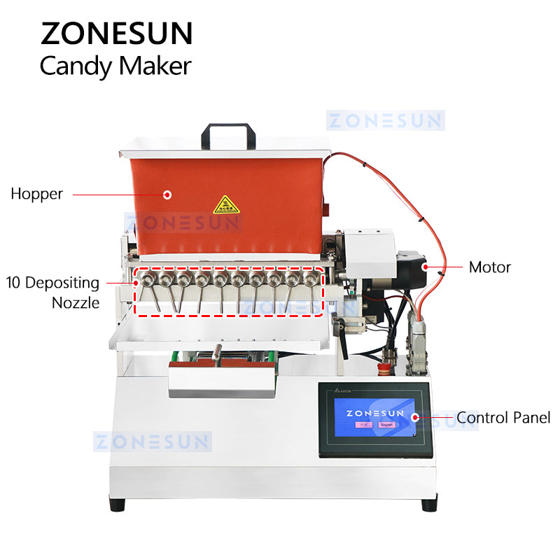 ZONESUN ZS-GD10 Semi-automatic Candy Gummy Filling Machine Chocolate Making Machine