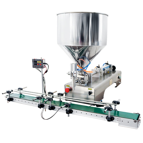 ZONESUN ZS-GTPC1 Pneumatic Paste&Viscous Liquid Filling Machine with Conveyor - 50-500ml / 110V - 50-500ml / 220V