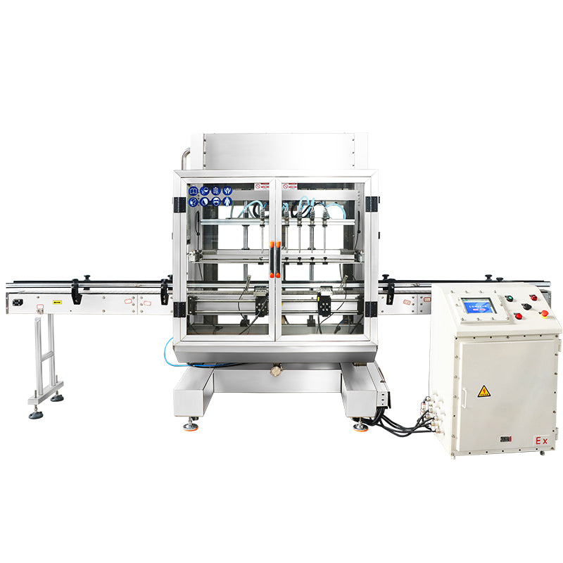 ZONESUN ZS-YTEX1 Automatic Explosion Proof 6 Nozzles Liquid Gravity Filling Machine