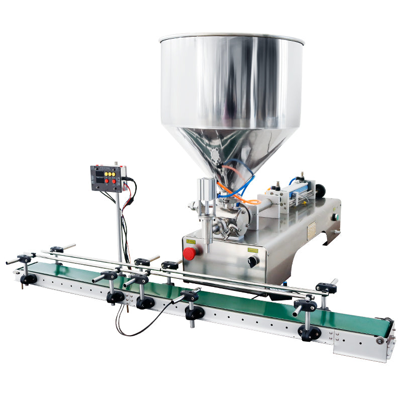 ZONESUN ZS-GTPC1 Pneumatic Paste&Viscous Liquid Filling Machine with Conveyor - 10-100ml / 110V - 10-100ml / 220V