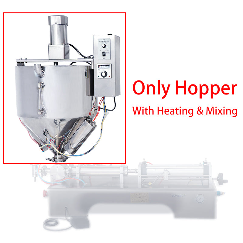 ZONESUN ZS-GTJH1 Pneumatic Single Nozzle Paste Filling Machine With Mixer And Heater - Only Heating & Mixing Hopper / 110V - Only Heating & Mixing Hopper / 220V