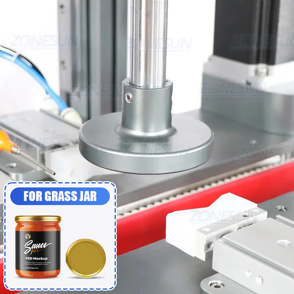 ZONESUN ZS-XG05 Automatic Servo Motor Round Jam Capping Machine with Cap Elevator