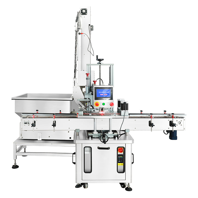 ZONESUN ZS-XG05 Automatic Servo Motor Round Jam Capping Machine with Cap Elevator