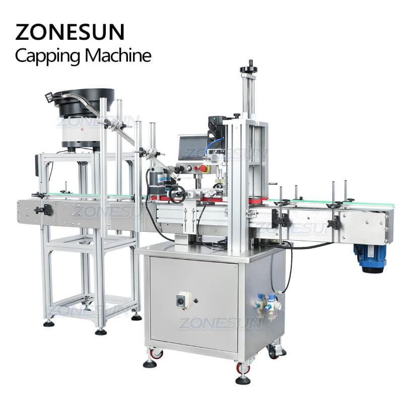 ZONESUN ZS-XG16P Automatic Bottle Cap Screwing Capping Machine With Vibratory Bowl