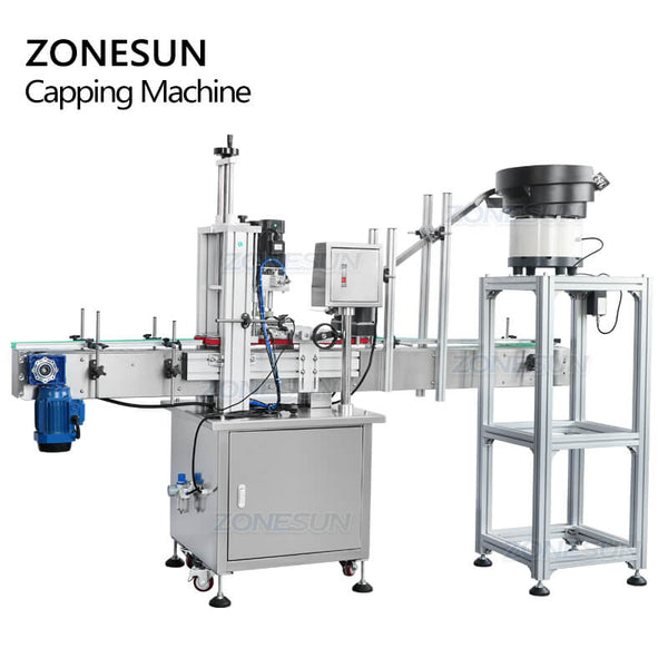 ZONESUN ZS-XG16P Automatic Bottle Cap Screwing Capping Machine With Vibratory Bowl