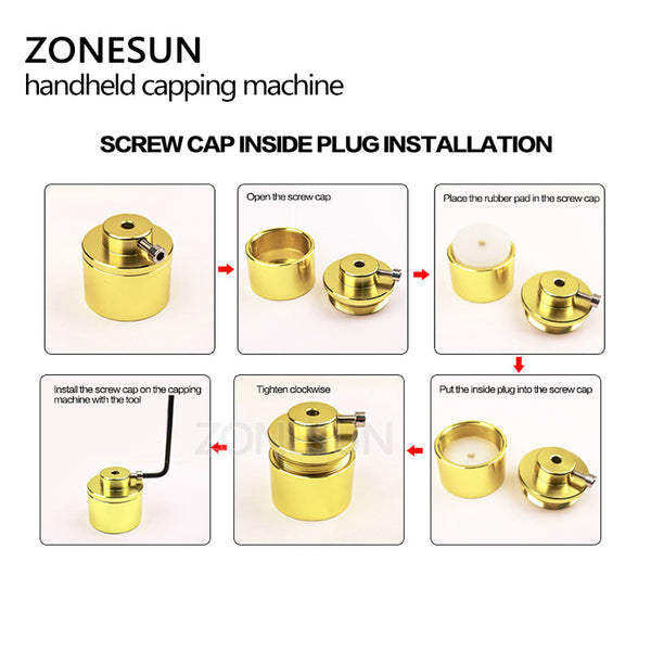 ZONESUN 80W Manual Electric Bottle Capping Machine